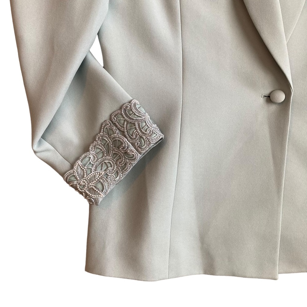 Albert Nipon Evening Mint Green Blazer Jacket Wit… - image 3
